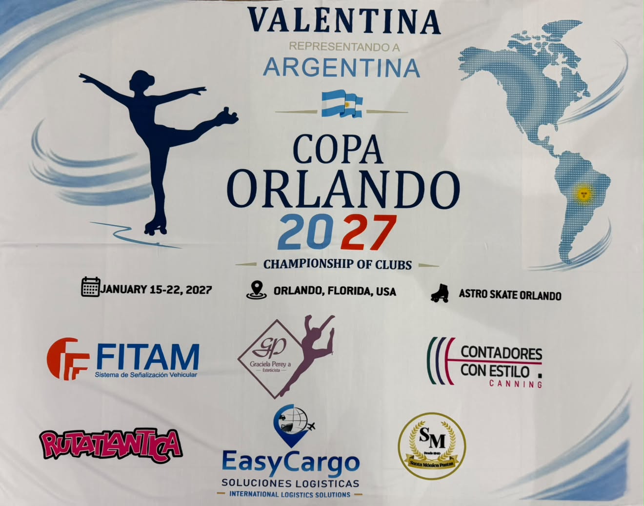 La bandera de Valen con los sponsors