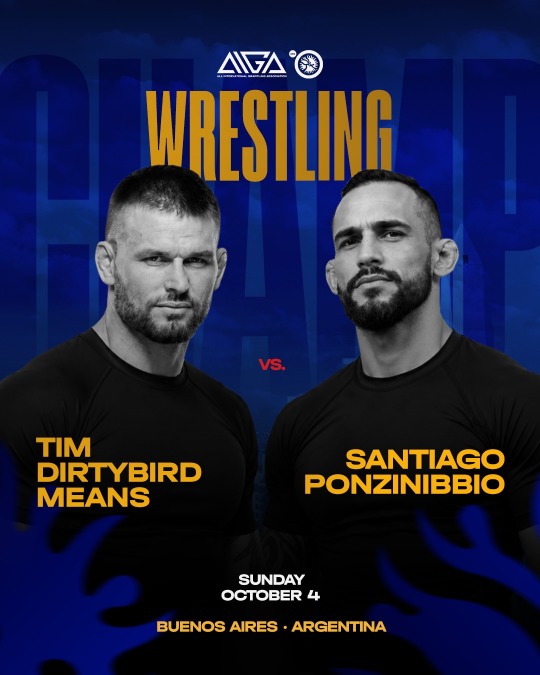 Afiche oficial del choque de Wrestling entre Tim Means y Santiago Ponzinibbio en Buenos Aires.