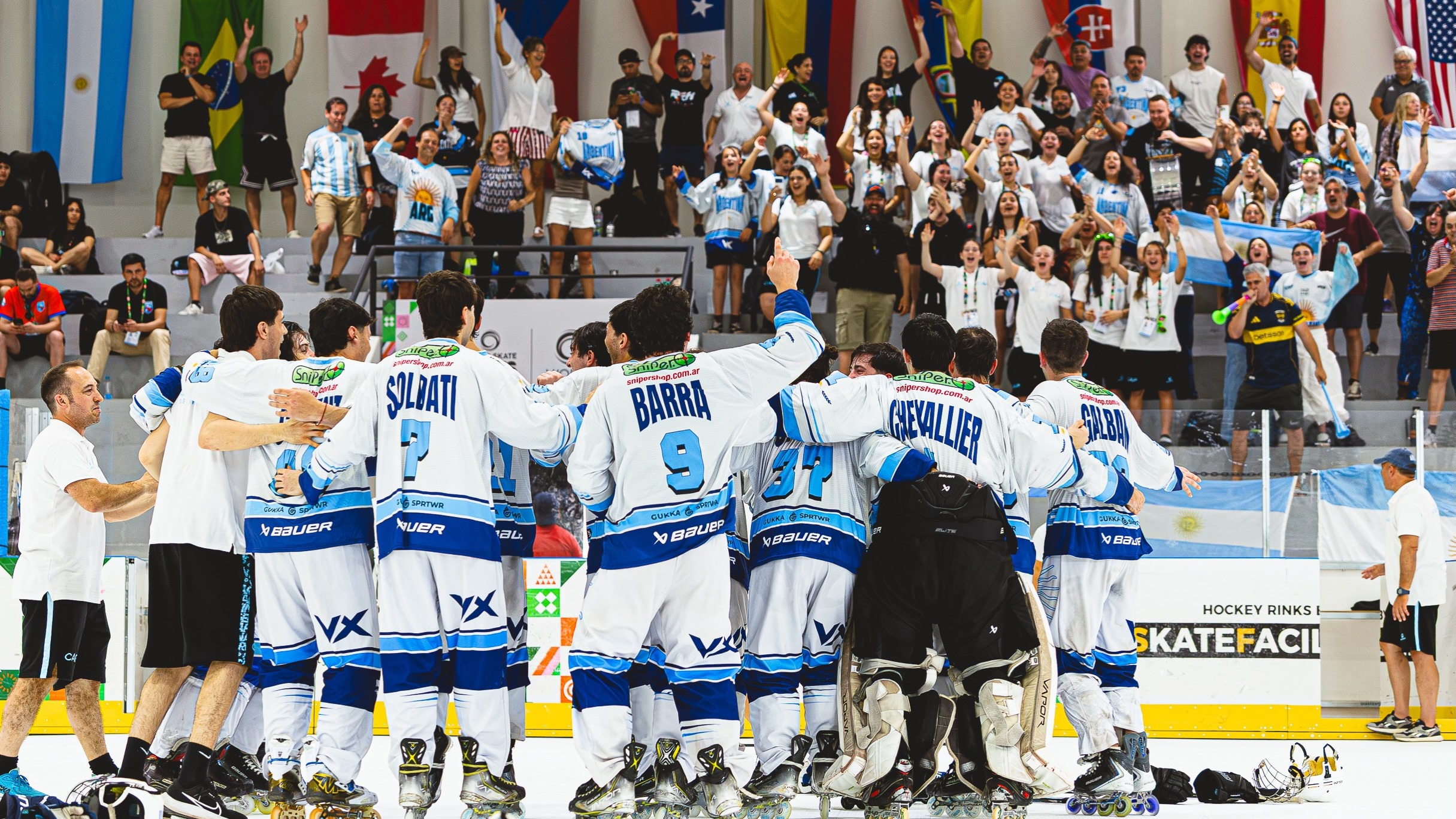 La Selección mayor de hockey inline venció a Suiza con gol de oro y avanzó a cuartos de final del Mundial